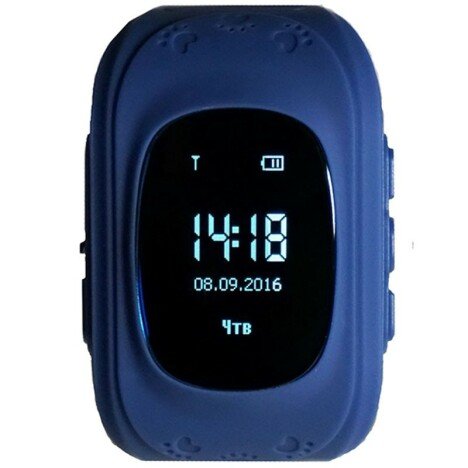 Ceas Smartwatch copii GPS Tracker iUni Q50, Telefon incorporat, Apel SOS, Bleumarin